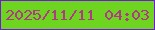 文字の大きさ：1、枠の色：7315da、背景の色：6dd520、文字の色：b03886 無料ブログパーツのブログ時計