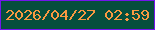 文字の大きさ：1、枠の色：7315ec、背景の色：064e3d、文字の色：fb9941 無料ブログパーツのブログ時計