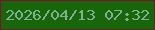 文字の大きさ：3、枠の色：73172d、背景の色：176609、文字の色：80b094 無料ブログパーツのブログ時計