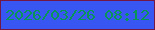 文字の大きさ：5、枠の色：731747、背景の色：3857f2、文字の色：0a9558 無料ブログパーツのブログ時計