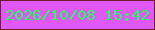 文字の大きさ：4、枠の色：731930、背景の色：e058f5、文字の色：22ff5c 無料ブログパーツのブログ時計