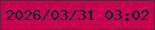文字の大きさ：2、枠の色：73193c、背景の色：c7024e、文字の色：062034 無料ブログパーツのブログ時計