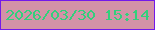 文字の大きさ：1、枠の色：7319ea、背景の色：d392a7、文字の色：32d07c 無料ブログパーツのブログ時計