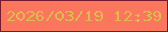 文字の大きさ：2、枠の色：731a31、背景の色：fa775d、文字の色：deba50 無料ブログパーツのブログ時計