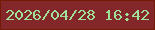 文字の大きさ：1、枠の色：731b05、背景の色：84272a、文字の色：a1e098 無料ブログパーツのブログ時計