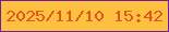 文字の大きさ：5、枠の色：731ba7、背景の色：fcc13f、文字の色：df5624 無料ブログパーツのブログ時計