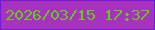 文字の大きさ：2、枠の色：731bd7、背景の色：a632be、文字の色：65ca18 無料ブログパーツのブログ時計