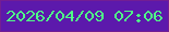 文字の大きさ：4、枠の色：731e93、背景の色：5c19ac、文字の色：4ffe87 無料ブログパーツのブログ時計