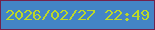 文字の大きさ：3、枠の色：73224c、背景の色：4385c6、文字の色：bcd828 無料ブログパーツのブログ時計