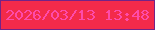 文字の大きさ：2、枠の色：732387、背景の色：f32a4a、文字の色：fe4baa 無料ブログパーツのブログ時計