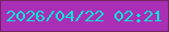 文字の大きさ：1、枠の色：73255e、背景の色：a92fb7、文字の色：07e5d5 無料ブログパーツのブログ時計