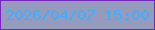 文字の大きさ：2、枠の色：7327b7、背景の色：949bbc、文字の色：40aefc 無料ブログパーツのブログ時計