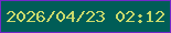 文字の大きさ：1、枠の色：7328c8、背景の色：005d57、文字の色：cada6c 無料ブログパーツのブログ時計