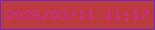 文字の大きさ：4、枠の色：732abc、背景の色：bc3b3e、文字の色：cf2893 無料ブログパーツのブログ時計