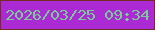 文字の大きさ：1、枠の色：732d24、背景の色：ab2ad4、文字の色：78cc96 無料ブログパーツのブログ時計