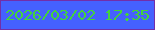 文字の大きさ：4、枠の色：732ea8、背景の色：4561fe、文字の色：43d33c 無料ブログパーツのブログ時計