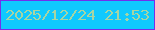 文字の大きさ：1、枠の色：732fec、背景の色：10c9fe、文字の色：a6d5a4 無料ブログパーツのブログ時計