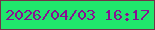 文字の大きさ：3、枠の色：733248、背景の色：20e76c、文字の色：891192 無料ブログパーツのブログ時計