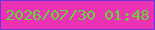 文字の大きさ：3、枠の色：7332db、背景の色：eb32b5、文字の色：61d834 無料ブログパーツのブログ時計