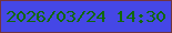 文字の大きさ：2、枠の色：73343e、背景の色：4547e6、文字の色：116806 無料ブログパーツのブログ時計