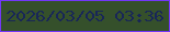 文字の大きさ：2、枠の色：7337f8、背景の色：35502b、文字の色：182658 無料ブログパーツのブログ時計
