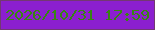 文字の大きさ：3、枠の色：733872、背景の色：8b1fcf、文字の色：378512 無料ブログパーツのブログ時計