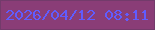 文字の大きさ：4、枠の色：733b6b、背景の色：8a3d77、文字の色：615cfe 無料ブログパーツのブログ時計
