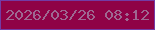 文字の大きさ：2、枠の色：733ba5、背景の色：8f0246、文字の色：9e6891 無料ブログパーツのブログ時計