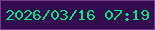 文字の大きさ：2、枠の色：733c8f、背景の色：320c4f、文字の色：05e57e 無料ブログパーツのブログ時計