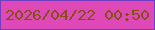 文字の大きさ：5、枠の色：733cc1、背景の色：df49b7、文字の色：854e18 無料ブログパーツのブログ時計