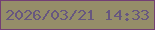 文字の大きさ：4、枠の色：733f74、背景の色：958e69、文字の色：67577f 無料ブログパーツのブログ時計