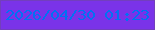 文字の大きさ：1、枠の色：733fbc、背景の色：7a33e8、文字の色：0172f3 無料ブログパーツのブログ時計