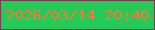 文字の大きさ：5、枠の色：73404d、背景の色：24ca57、文字の色：f97837 無料ブログパーツのブログ時計