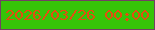 文字の大きさ：2、枠の色：734064、背景の色：36c408、文字の色：e44d10 無料ブログパーツのブログ時計