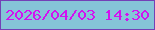 文字の大きさ：2、枠の色：7340b6、背景の色：85c4d7、文字の色：d211f0 無料ブログパーツのブログ時計
