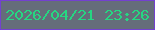 文字の大きさ：3、枠の色：7341cf、背景の色：656d7a、文字の色：26d682 無料ブログパーツのブログ時計