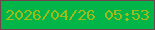 文字の大きさ：2、枠の色：73424f、背景の色：01b548、文字の色：9eba1b 無料ブログパーツのブログ時計