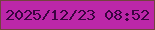 文字の大きさ：4、枠の色：73433e、背景の色：bc27a8、文字の色：3b0441 無料ブログパーツのブログ時計