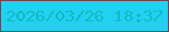文字の大きさ：4、枠の色：73434a、背景の色：20d1f2、文字の色：14b8bf 無料ブログパーツのブログ時計