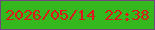 文字の大きさ：1、枠の色：734680、背景の色：34b81d、文字の色：de171d 無料ブログパーツのブログ時計