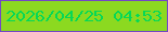 文字の大きさ：5、枠の色：7348c4、背景の色：8cd920、文字の色：06d856 無料ブログパーツのブログ時計