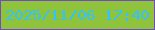 文字の大きさ：4、枠の色：734ac1、背景の色：90c33c、文字の色：32c3f9 無料ブログパーツのブログ時計