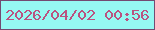 文字の大きさ：4、枠の色：734b72、背景の色：95f9f3、文字の色：ba5281 無料ブログパーツのブログ時計