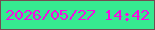 文字の大きさ：2、枠の色：734c51、背景の色：36e990、文字の色：f50ae2 無料ブログパーツのブログ時計