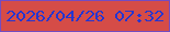 文字の大きさ：2、枠の色：734cc1、背景の色：d54c47、文字の色：2535d1 無料ブログパーツのブログ時計