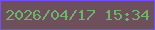 文字の大きさ：4、枠の色：734ffa、背景の色：6d505c、文字の色：70b16b 無料ブログパーツのブログ時計