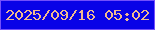 文字の大きさ：5、枠の色：734ffb、背景の色：0902e7、文字の色：f0b98f 無料ブログパーツのブログ時計