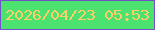 文字の大きさ：4、枠の色：7350c9、背景の色：4ce270、文字の色：fdcf6b 無料ブログパーツのブログ時計