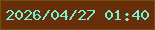 文字の大きさ：2、枠の色：73520e、背景の色：682d09、文字の色：73f3d5 無料ブログパーツのブログ時計