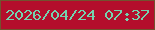 文字の大きさ：5、枠の色：73522f、背景の色：b40e2c、文字の色：74d3af 無料ブログパーツのブログ時計